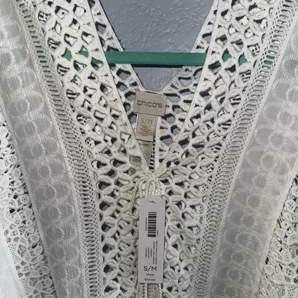 Chico's NWT Poncho/Beach/Swimsuit coverup White - Picture 7 of 8